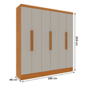 Ver imagem 2 de Guarda Roupa Bariloche 6 Portas 4 Gavetas - TCIL Móveis