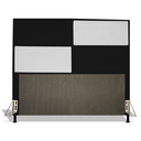 Ver imagem 1 de Cabeceira Estofada Tóquio 140 cm Para Cama Box Quarto Casal MV Suede Preto Sintético Branco