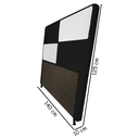 Ver imagem 2 de Cabeceira Estofada Tóquio 140 cm Para Cama Box Quarto Casal MV Suede Preto Sintético Branco