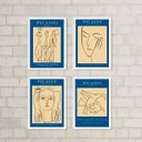 Ver imagem 1 de Kit 4 Quadros Decorativos Obras De picasso 33x24cm - com Vidro:madeira Preta