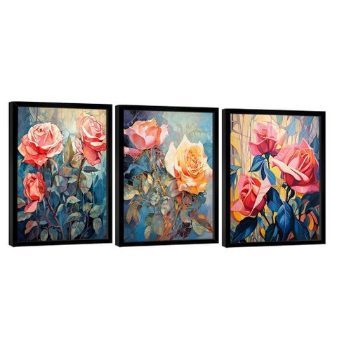 Conjunto de Quadros Trio Flores -- Br Artes