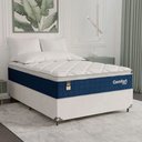 Ver imagem 1 de Cama Box Casal + Colchão Comfort Class Pillow Top 138x188 Azul/suede Branco