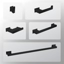 Ver imagem 1 de Kit Banheiro 5 Peças Inox Preto Fosco - Kromus Kitrt5b