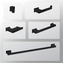 Ver imagem 1 de Kit Banheiro 5 Peças Inox Preto Fosco - Kromus KITRT5B