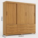 Ver imagem 3 de Guarda Roupa Casal Morretes 3 Portas 9 Gavetas Cinamomo - Santos Andirá