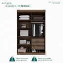 Ver imagem 3 de Guarda Roupa Ubatuba Solteiro 4 Portas 3 Gavetas:new Canion