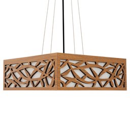 Luminária Decorativa Madeira Pendente Copacabana Quad 45cm:Amendola Rústica - 8