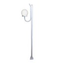 Ver imagem 1 de Poste Luminária Globo G Braço Curvo Cima Jardim Branco 300cm Ouro Minas L060OM