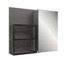 Ver imagem 7 de Conjunto Gabinete para Banheiro Suspenso com Cuba, Nichos e Espelheira em MDF Leme Cimento Cinza