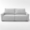 Ver imagem 1 de Sofá 2 Metros Contemporâneo Sala Estar Luxo Moderno Suede Cinza