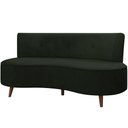 Ver imagem 1 de Sofá Chaise Living 2 Lugares 160cm para Sala Istambul K01 Veludo Verde - Lyam Decor