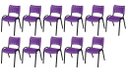 Ver imagem 2 de Cadeira Iso Base Preto Escola, Escritório Violeta Kit 11 Un