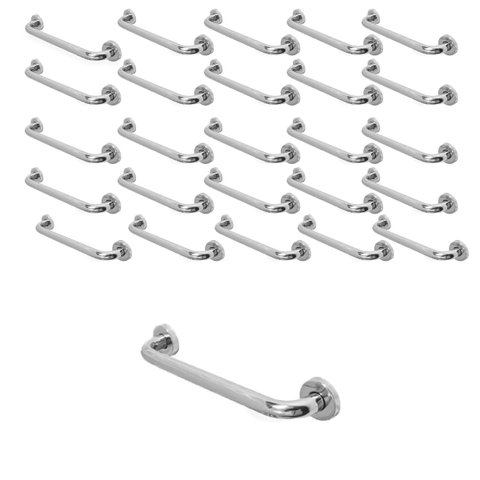 Barra Alça Apoio 30cm Aço Inox Kit 30 Uni Suporte Anti Queda Idoso Banheiro Corrimao Box Acessibilid