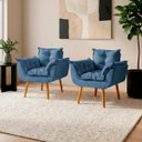 Ver imagem 1 de Kit 2 Poltronas Decorativa Reforçada para Sala Alice para Recepção Manicure Escritório Suede