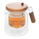 Ver imagem 4 de Chaleira de Vidro com Tampa e Alça de Madeira e Botão Infusor Automático 500ml Wolff