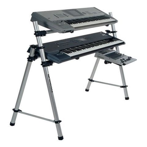 Suporte para 2 Teclados Musical e Mesa de Som Titanium Ty212 Bem Universal P/ 6 Oitavas 76 Teclas