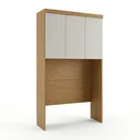 Ver imagem 2 de Módulo de Guarda Roupa Aéreo Ponte Casal 145cm 100% MDF Cairo Marrom/Cinamomo/Fendi