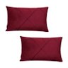 Kit 2 Capas para Almofada Drapeada em Veludo Retangular Bordo - 1