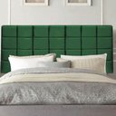 Ver imagem 1 de Painel Estofado Clara Solteiro Madeira Maciça Suede Verde Musgo Gat Magazine