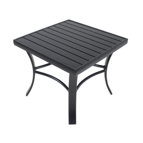Mesa de Centro Garden com Tampo Ripado em Alumínio - Cozinha, Edícula, Piscina - Preto