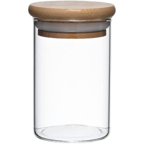 Pote Hermético de Vidro Borossilicato com Tampa Bambu 110ml