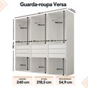 Ver imagem 3 de Guarda Roupa Casal Modulado Versa em MDF 6 Portas com 9 Gavetas 3 Cabideiros 3 Prateleiras