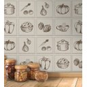 Ver imagem 1 de Papel de Parede Autocolante Alimentos Morango Cenoura Cebola Panela Para Cozinha