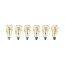 Kit 6 Lâmpadas Filamento LED ST64 4W Vintage Retrô Âmbar - 1
