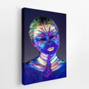 Ver imagem 2 de Mulher com Tinta Neon Colorida Quadro Canvas 120x80cm