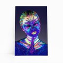 Ver imagem 1 de Mulher com Tinta Neon Colorida Quadro Canvas 120x80cm