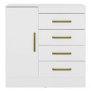 Ver imagem 5 de Cômoda 4 Gavetas 1 Porta Montevideu Branco - Élpis Móveis