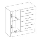 Ver imagem 2 de Cômoda 4 Gavetas 1 Porta Montevideu Branco - Élpis Móveis