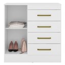 Ver imagem 4 de Cômoda 4 Gavetas 1 Porta Montevideu Branco - Élpis Móveis