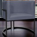 Ver imagem 7 de Poltrona Luna Suede Cores Base de Ferro Preta - Cinza, Suede