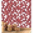 Ver imagem 2 de Papel de Parede Azulejo Quadradinhos em Tons de Rosa, Branco e Vermelho Com Película Protetora