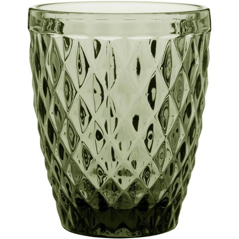 Copo Água 10x8x8cm 270ml Vidro Verde 6pç