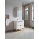Ver imagem 1 de Gabinete para Banheiro com Cuba e Espelho Organico 80cm Retro Mdf Branco Milano - On Móveis