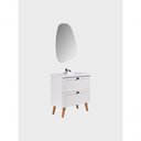 Ver imagem 2 de Gabinete para Banheiro com Cuba e Espelho Organico 80cm Retro Mdf Branco Milano - On Móveis