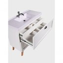 Ver imagem 5 de Gabinete para Banheiro com Cuba e Espelho Organico 80cm Retro Mdf Branco Milano - On Móveis