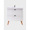Ver imagem 3 de Gabinete para Banheiro com Cuba e Espelho Organico 80cm Retro Mdf Branco Milano - On Móveis