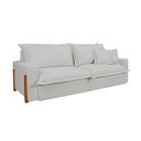 Ver imagem 2 de Sofá Retrátil Reclinável Davi com Molas Ensacadas no Assento Tecido Linho Cinza Claro 2,10m