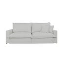 Ver imagem 4 de Sofá Retrátil Reclinável Davi com Molas Ensacadas no Assento Tecido Linho Cinza Claro 2,10m