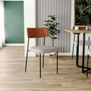 Ver imagem 2 de Kit 06 Cadeiras para Sala de Jantar Melina L02 Couríssimo Camel Linho Bege - Lyam Decor