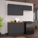 Ver imagem 4 de Cozinha Compacta Bariloche 8 Portas 2 Gavetas com Tampo 100% MDF Chumbo - Indékes