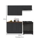 Ver imagem 2 de Cozinha Compacta Bariloche 8 Portas 2 Gavetas com Tampo 100% MDF Chumbo - Indékes