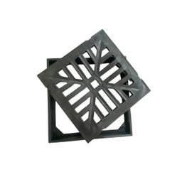 Kit 4 Ralo Grelha Quadrado C/ Porta Grelha Preto 20x20cm - 3