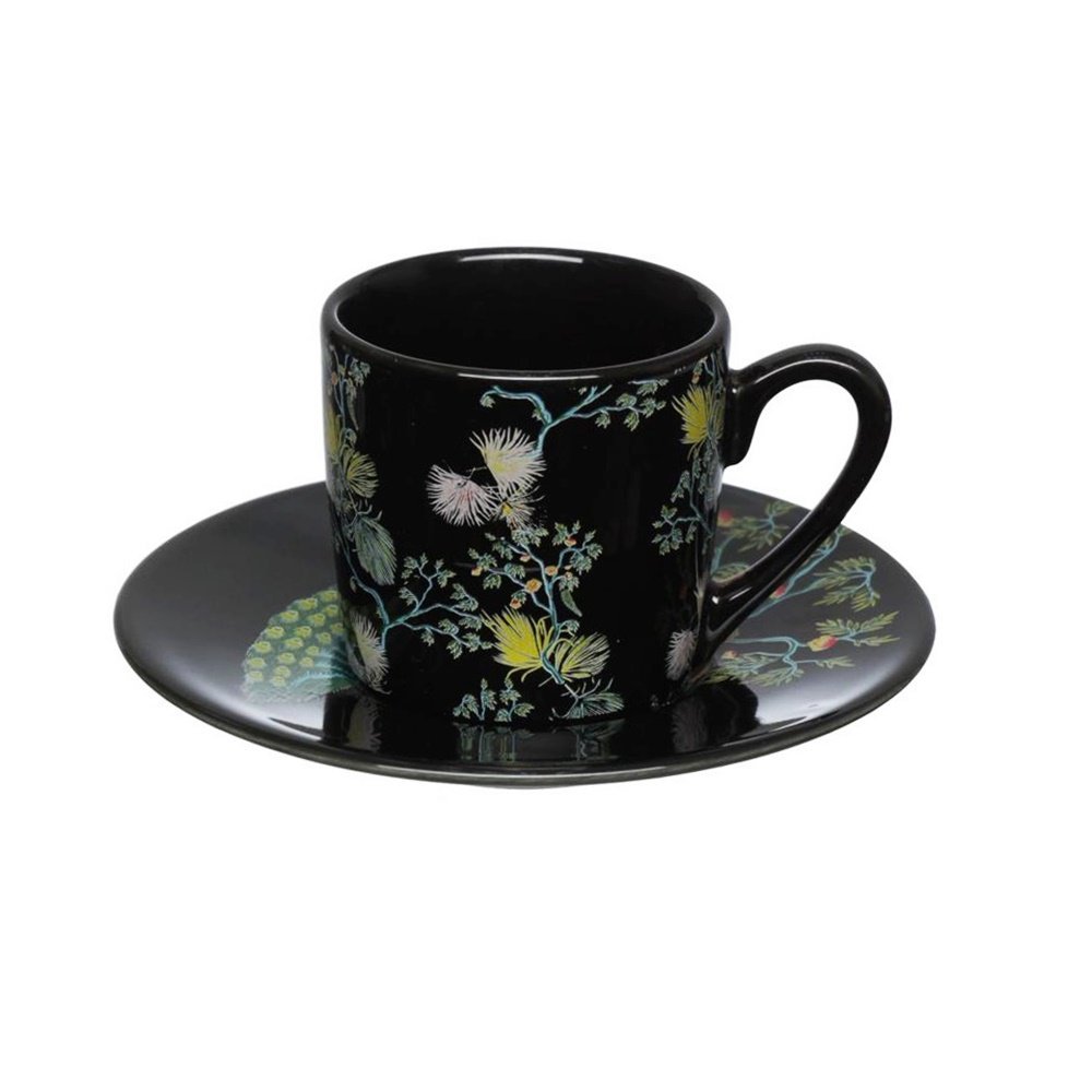 Jogo Xícaras Café / Cafezinho 80 Ml Pavão Porcelana