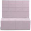 Ver imagem 1 de Kit Cabeceira Cama Box Casal 140cm com Calçadeira Roma W01 Suede Rosê - Lyam Lyam Decor