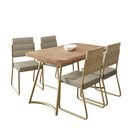 Ver imagem 2 de Conjunto Sala de Jantar 4 Cadeiras Hilli Carraro Carvalho Dourado