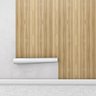 Papel De Parede Adesivo Laminado Auto Colante Para Sala Bege Madeira Rustica - 1